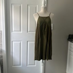 Sundress, olive green.